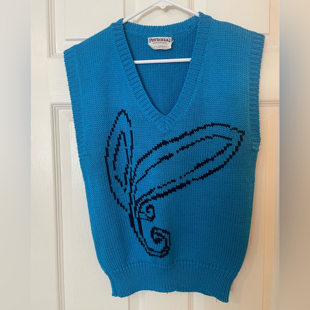 Persona V-Neck Blue and Black Sweater
